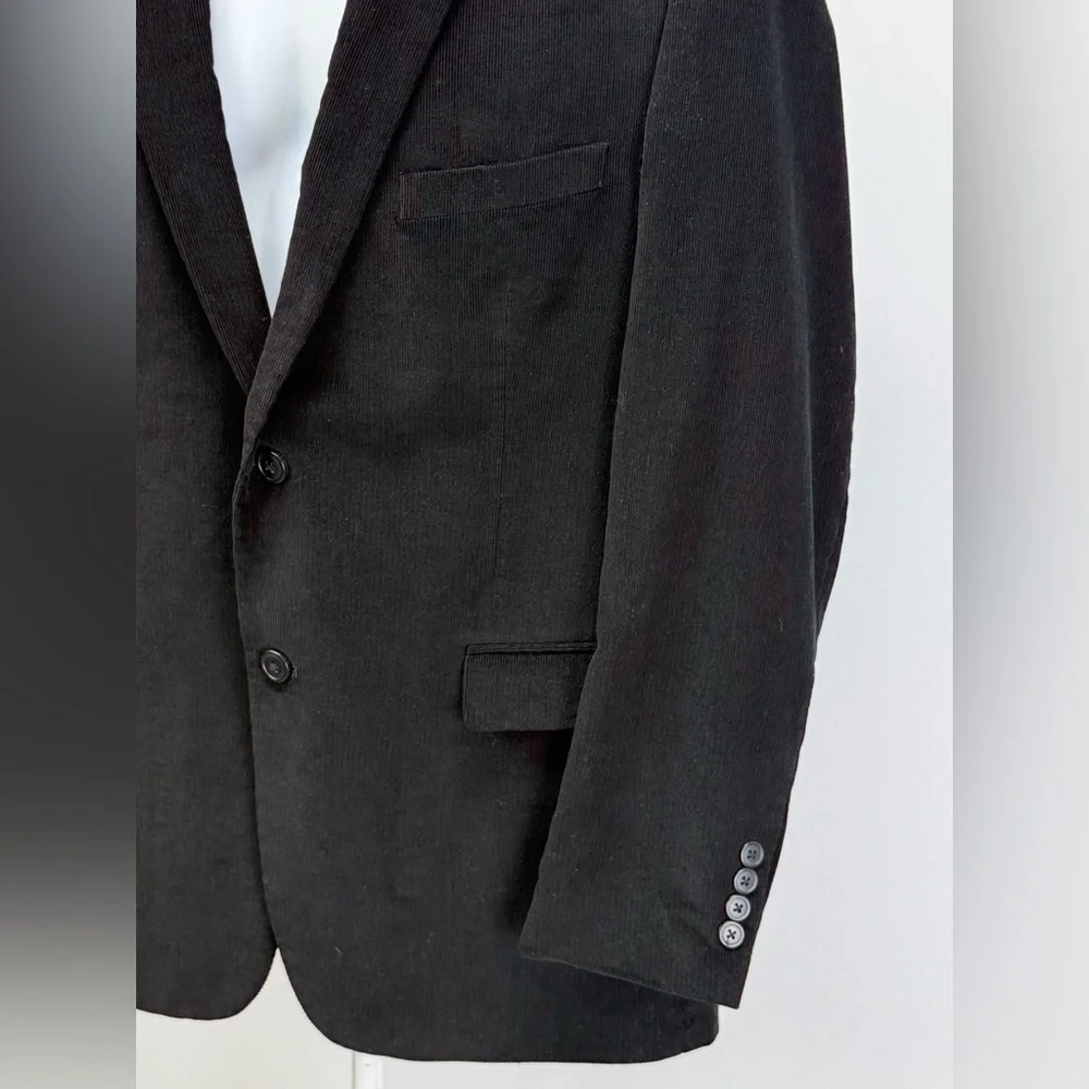 ADOLFO Men's Classic black corduroy blazer size 44R